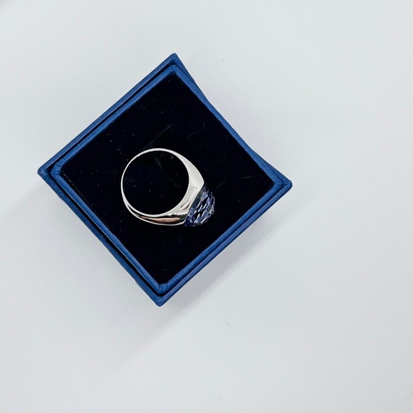 SWAROVSKI Crystal Jewelry Tanzanite Purple Dot Lollipop Silver Cocktail Ring - Picture 2 of 11